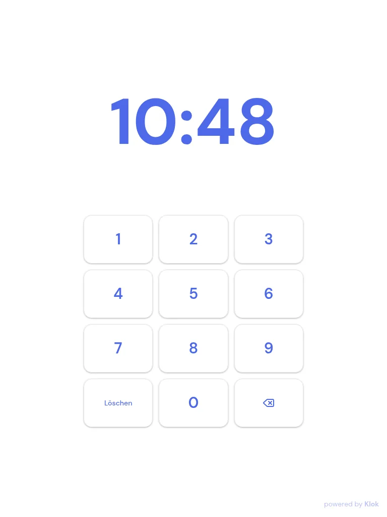Klok PIN-Terminal — Original-Screenshot aus der App